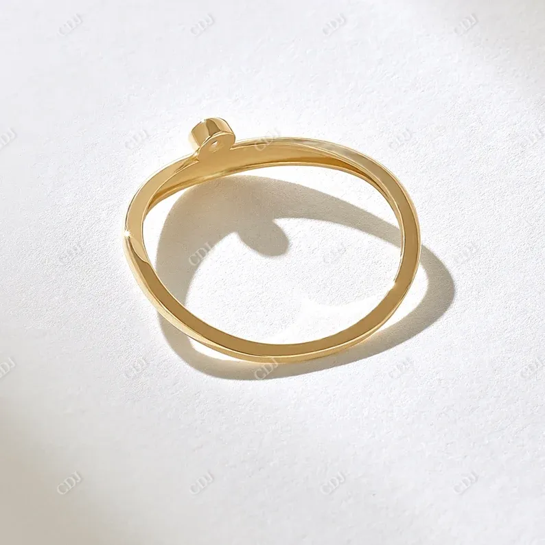 0.03CTW Round Diamond Melted Band Droplet Ring