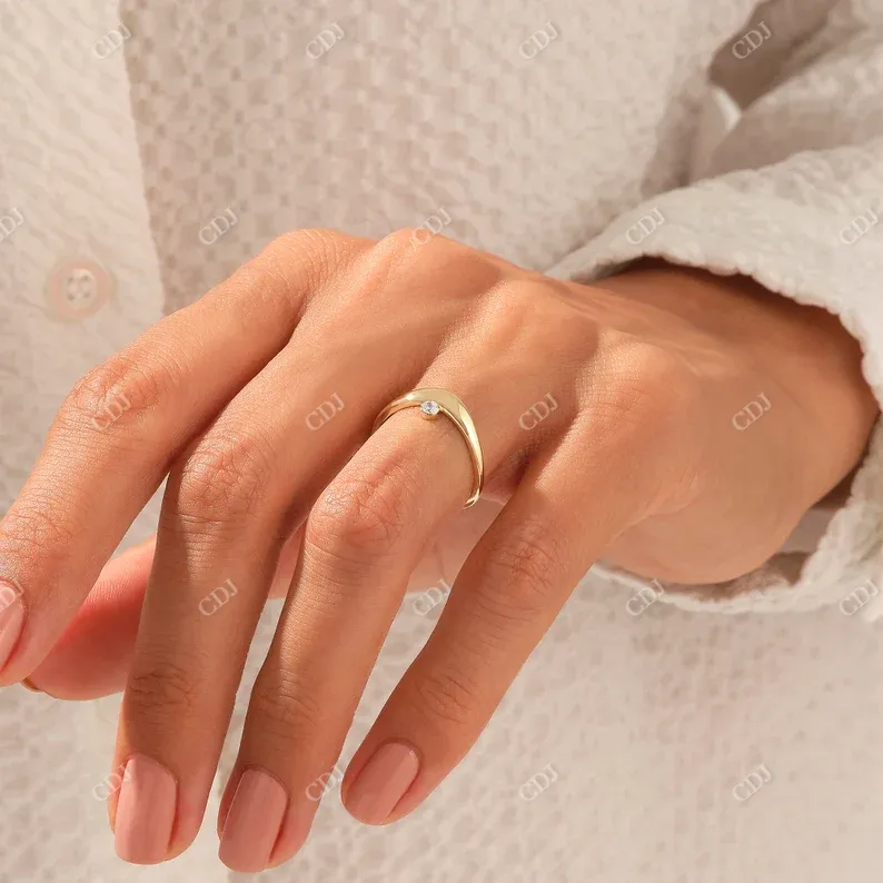 0.03CTW Round Diamond Melted Band Droplet Ring