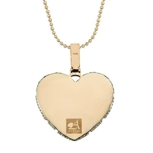 10k Rose Gold Diamond Broken Heart Pendant 2.65 Ctw