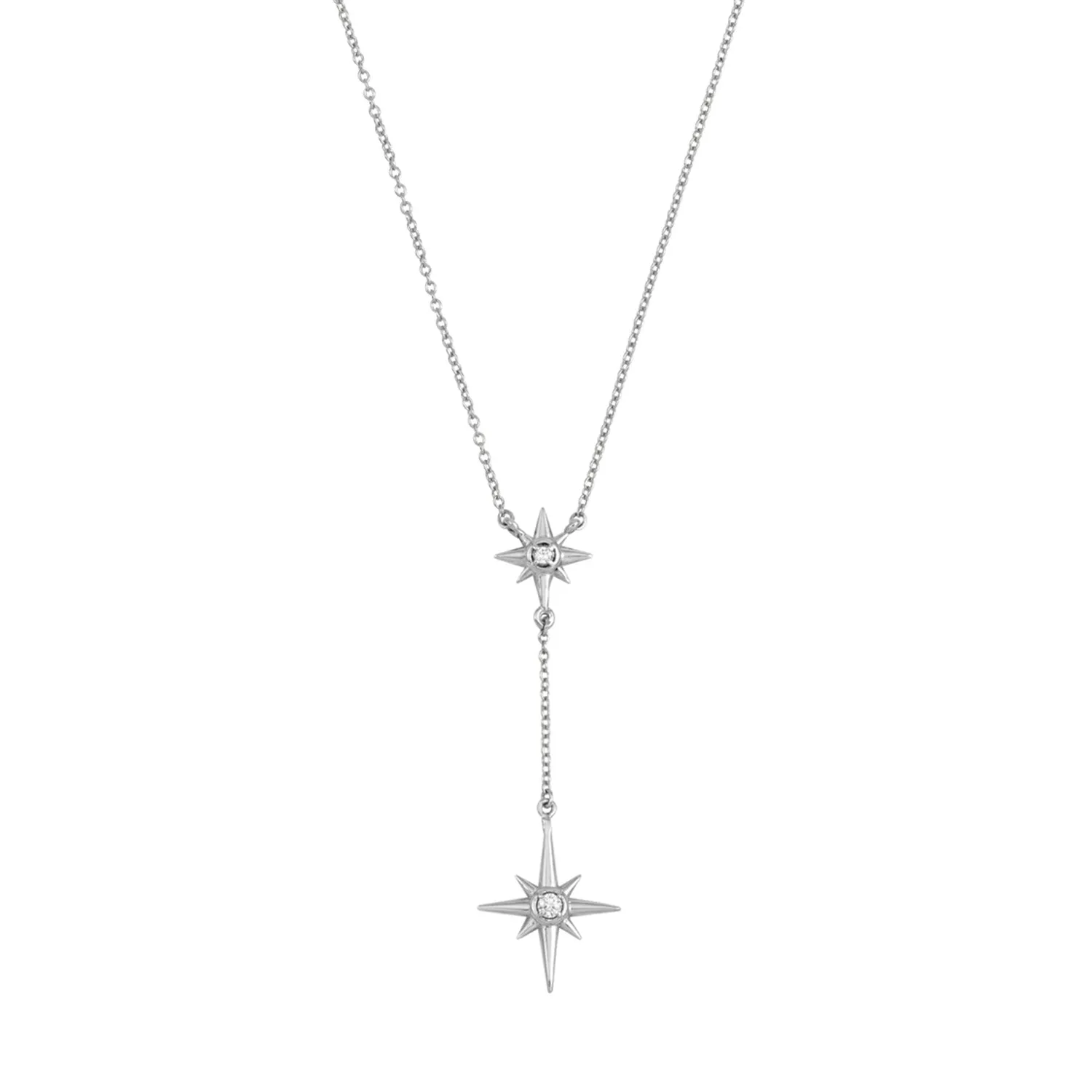 14k Gold & Diamond North Star Double Pendant
