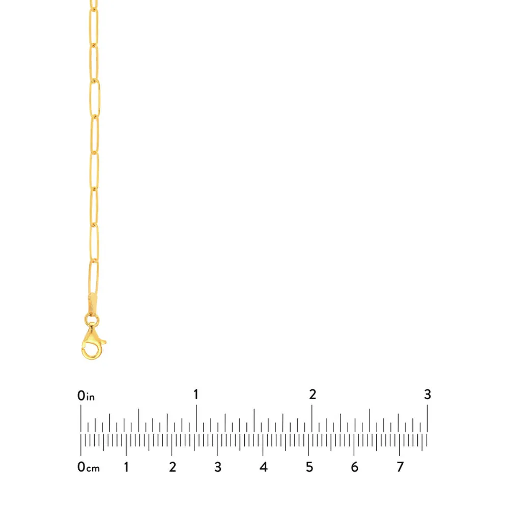 14k Gold Paperclip Chain Necklace, 24"