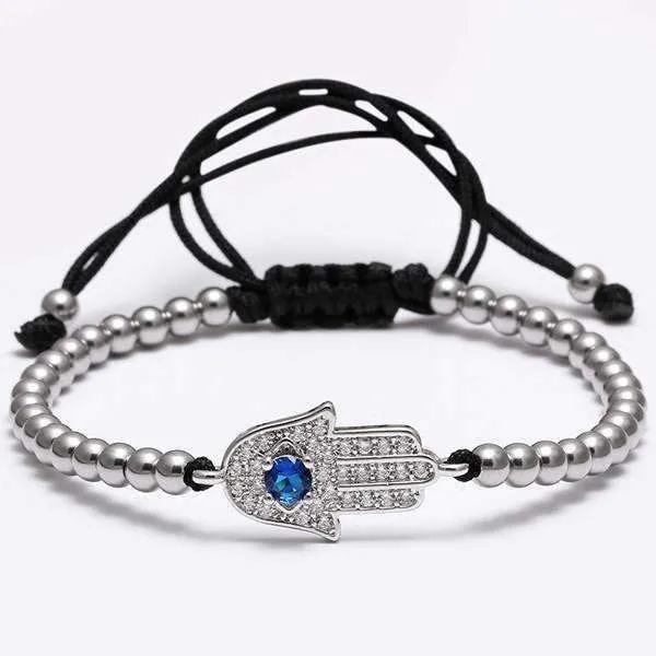 18K Gold Plated Beads Hamsa Hand Unisex Bracelet