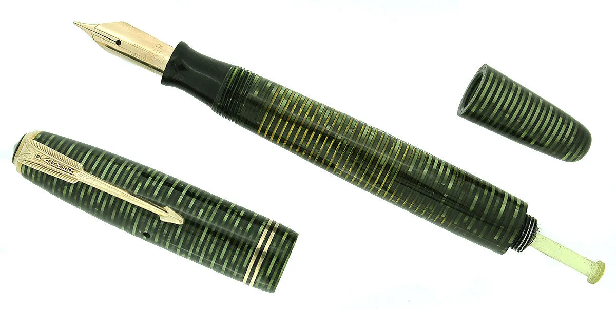 1945 PARKER EMERALD PEARL VACUMATIC FOUNTAIN PEN RESTORED GORGEOUS COLOR