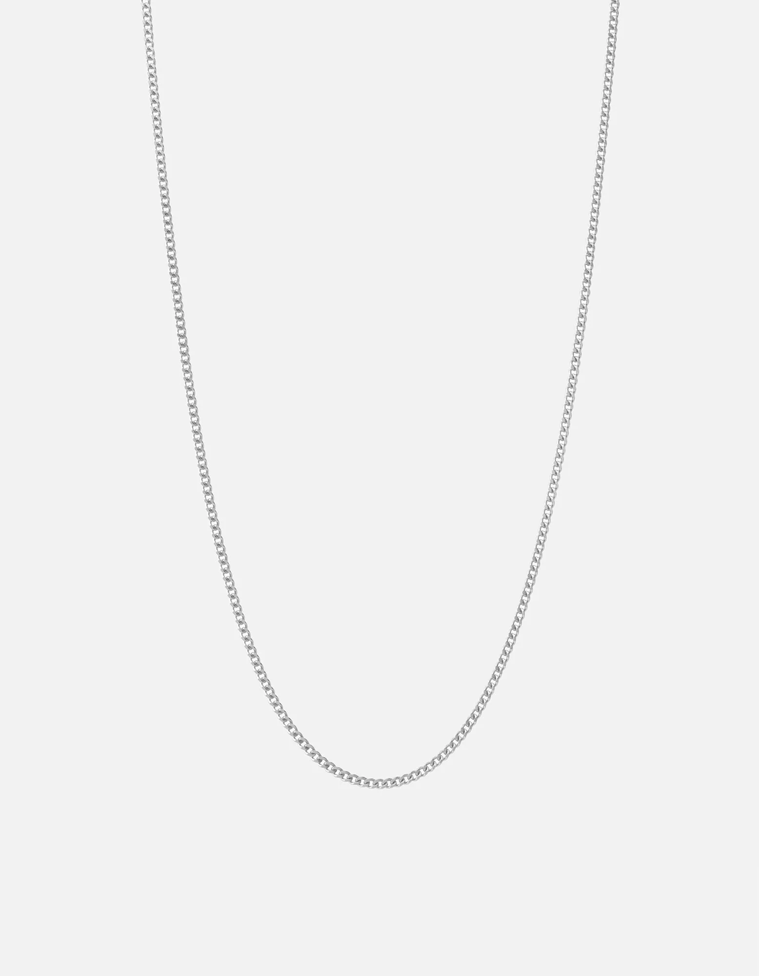 2mm Cuban Chain Necklace, Sterling Silver