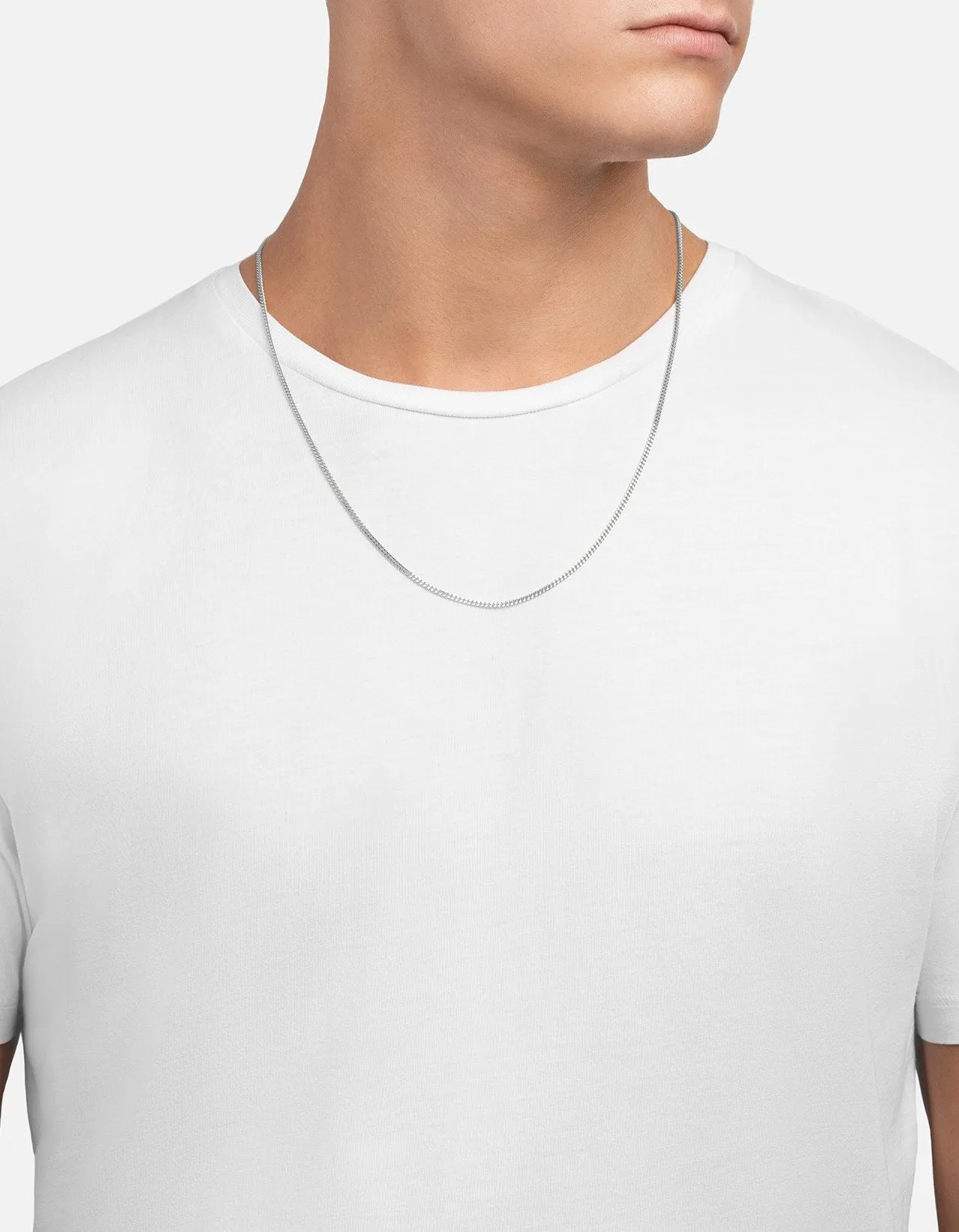 2mm Cuban Chain Necklace, Sterling Silver