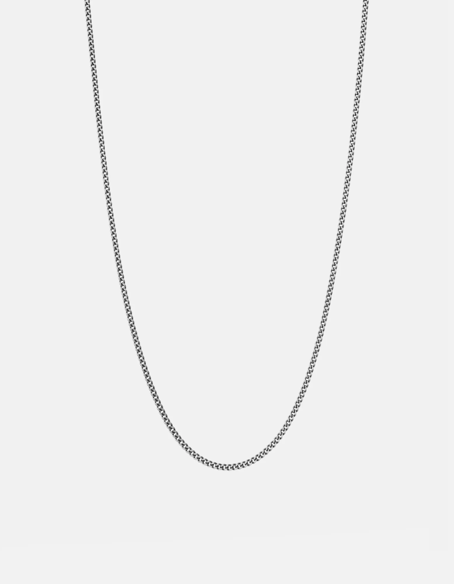 2mm Cuban Chain Necklace, Sterling Silver