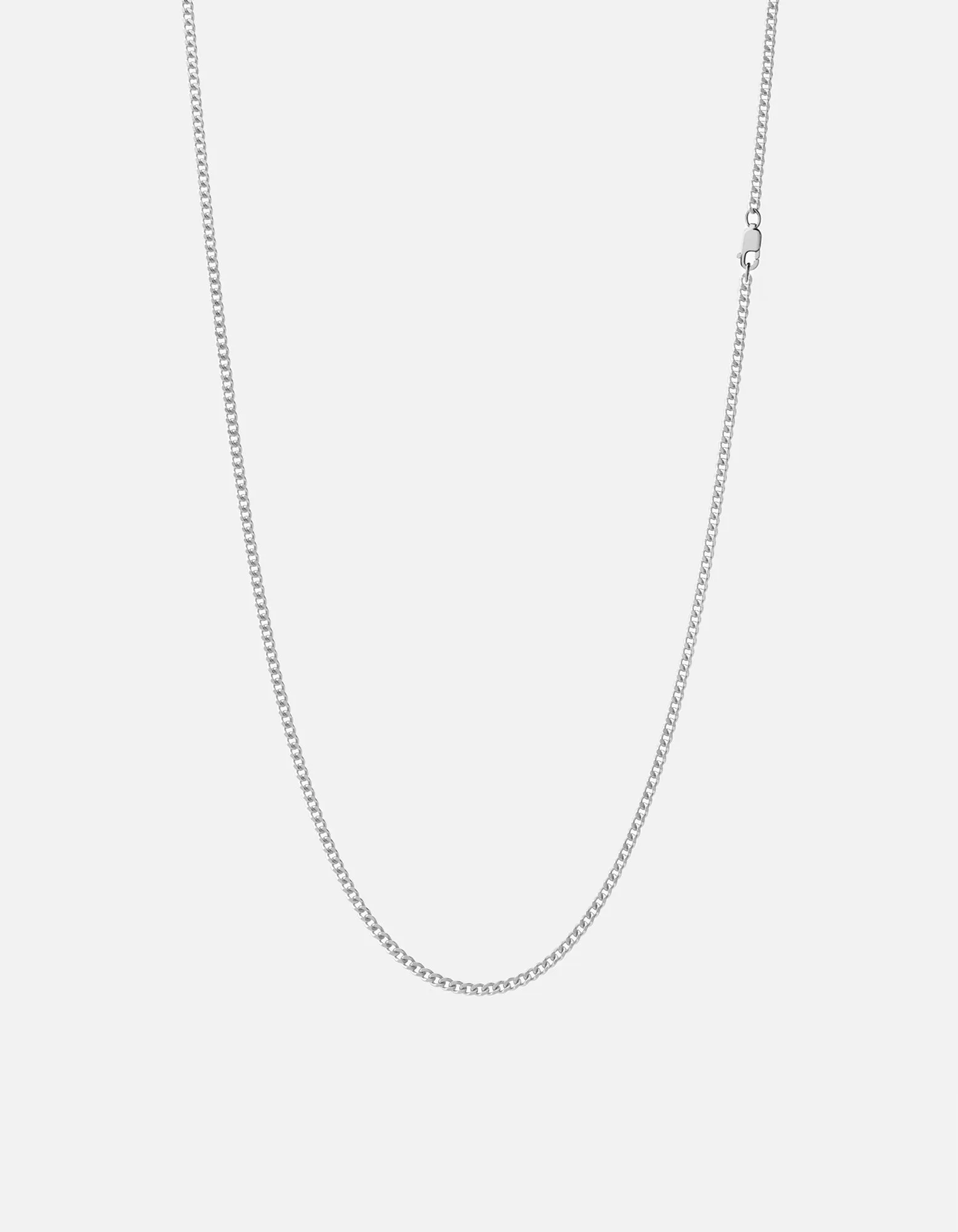 2mm Cuban Chain Necklace, Sterling Silver