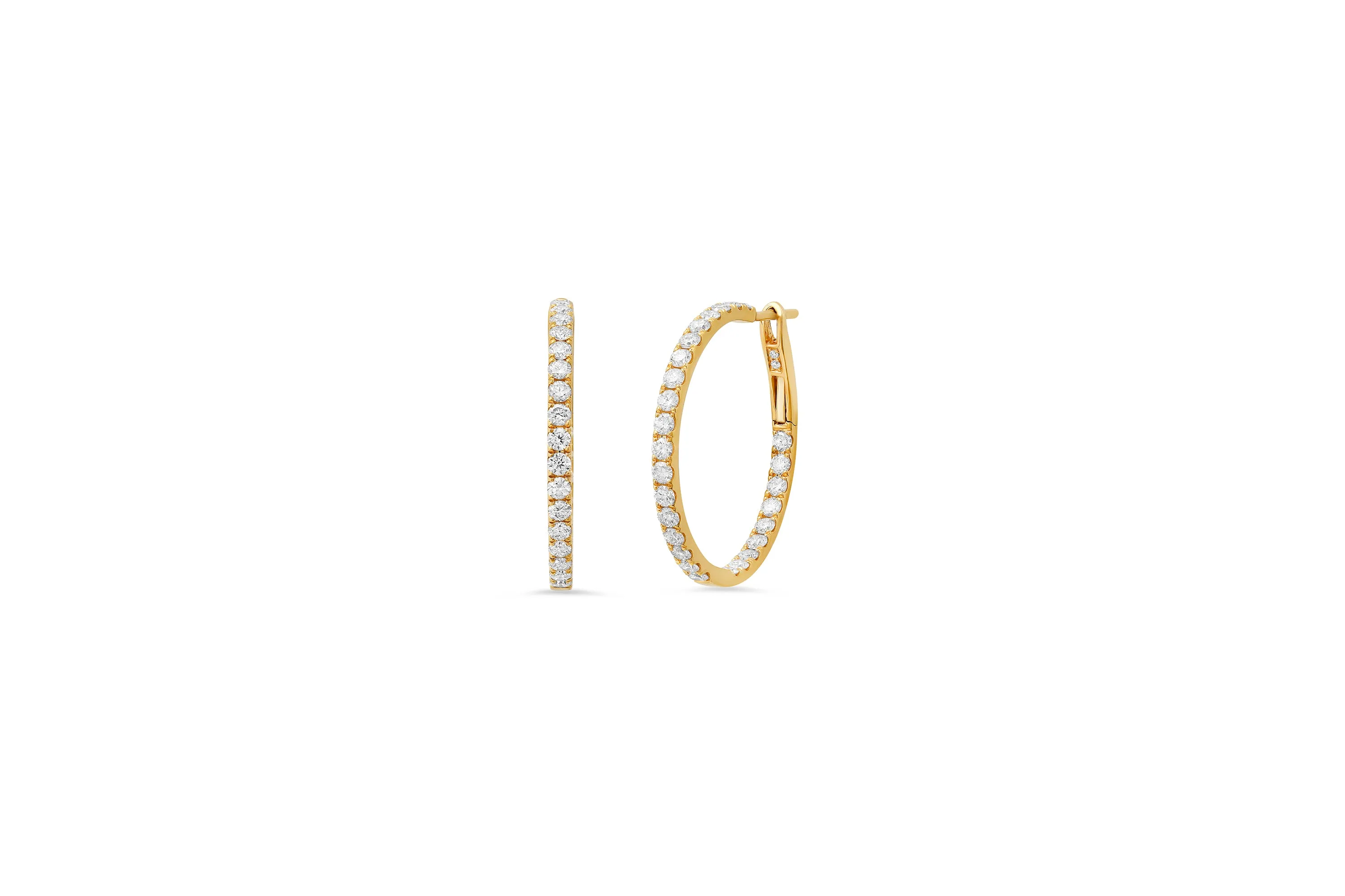 3/4" Full Cut Diamond Hoop Earrings