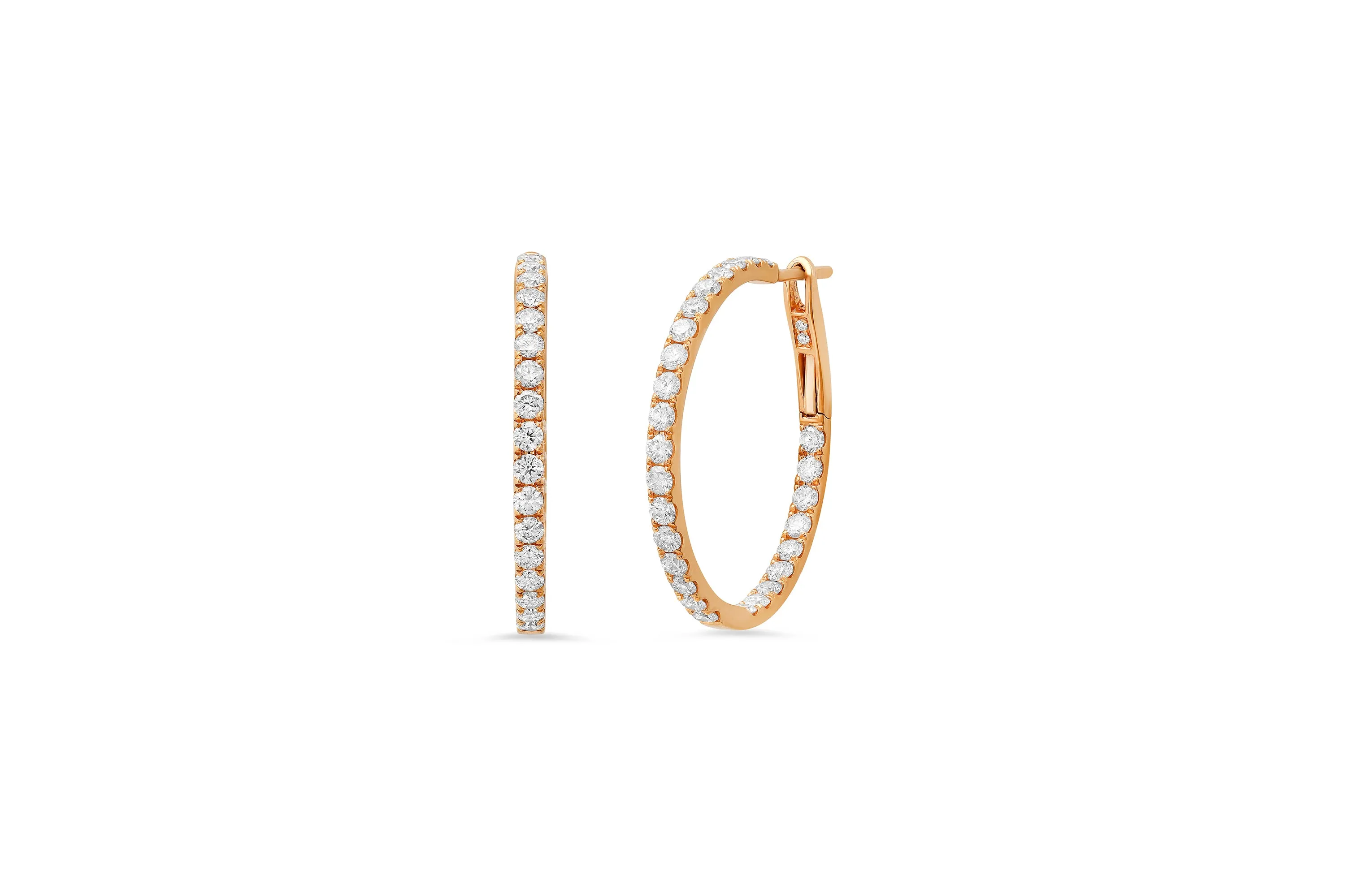 3/4" Full Cut Diamond Hoop Earrings