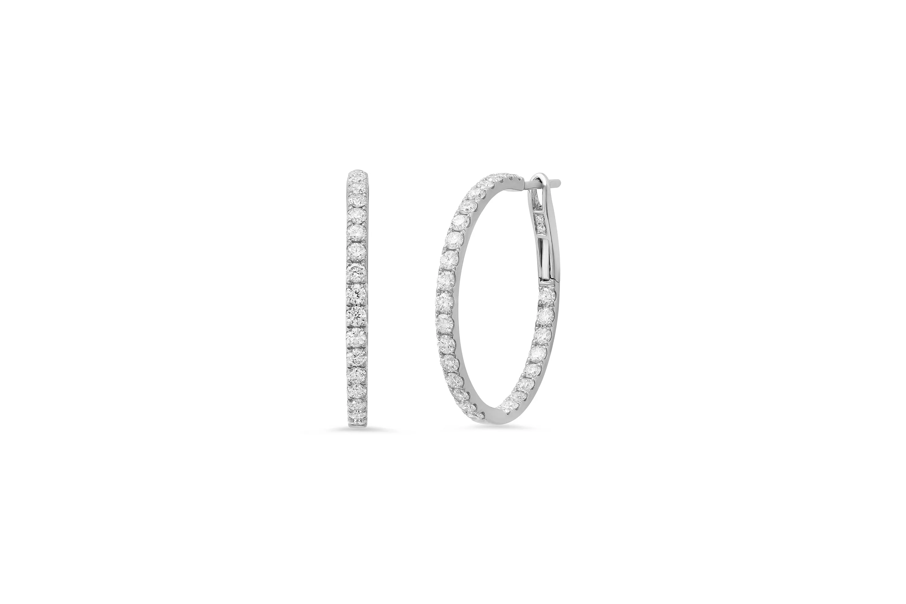 3/4" Full Cut Diamond Hoop Earrings