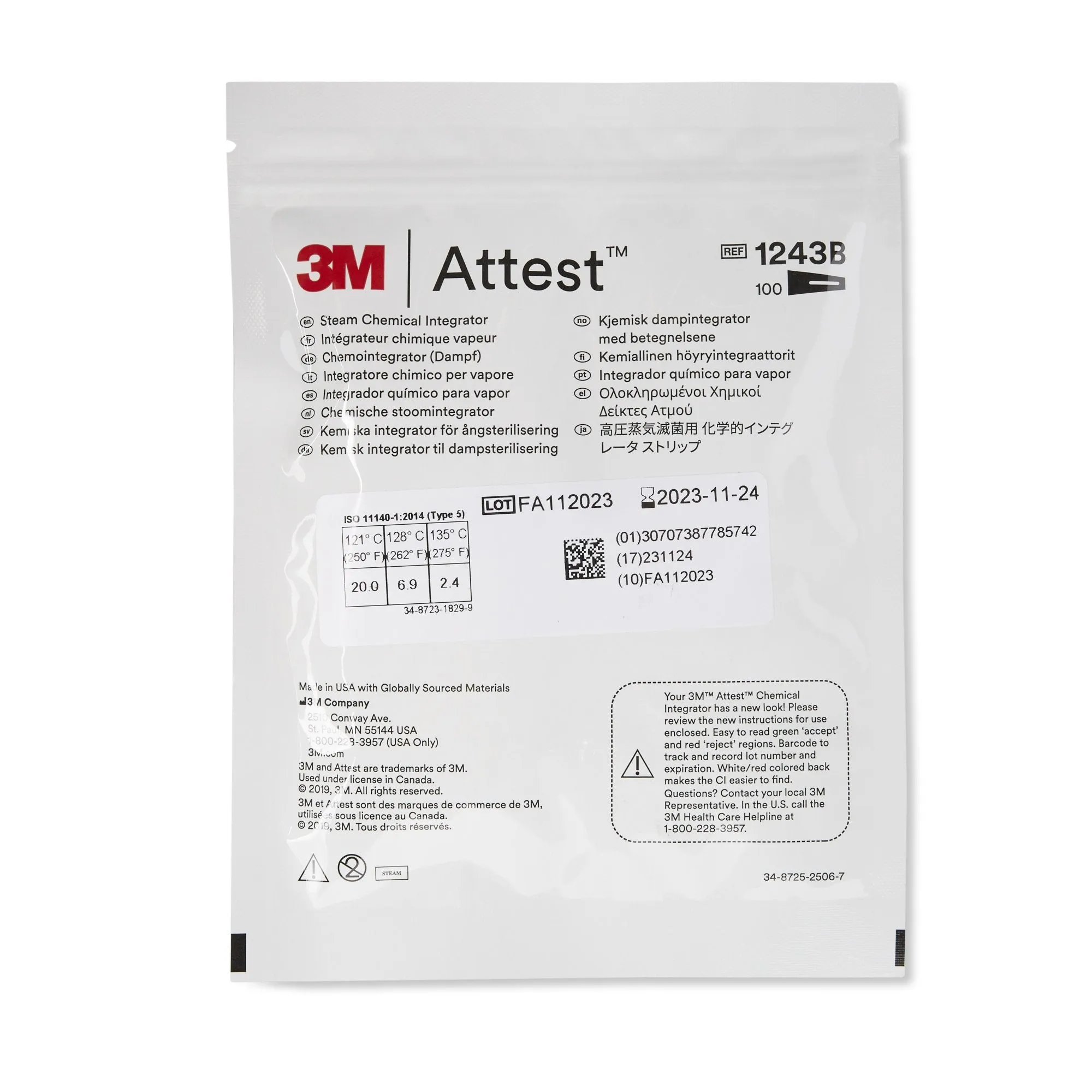 3M™ Attest™ Sterilization Chemical Integrator Strip, 1 Case of 1000