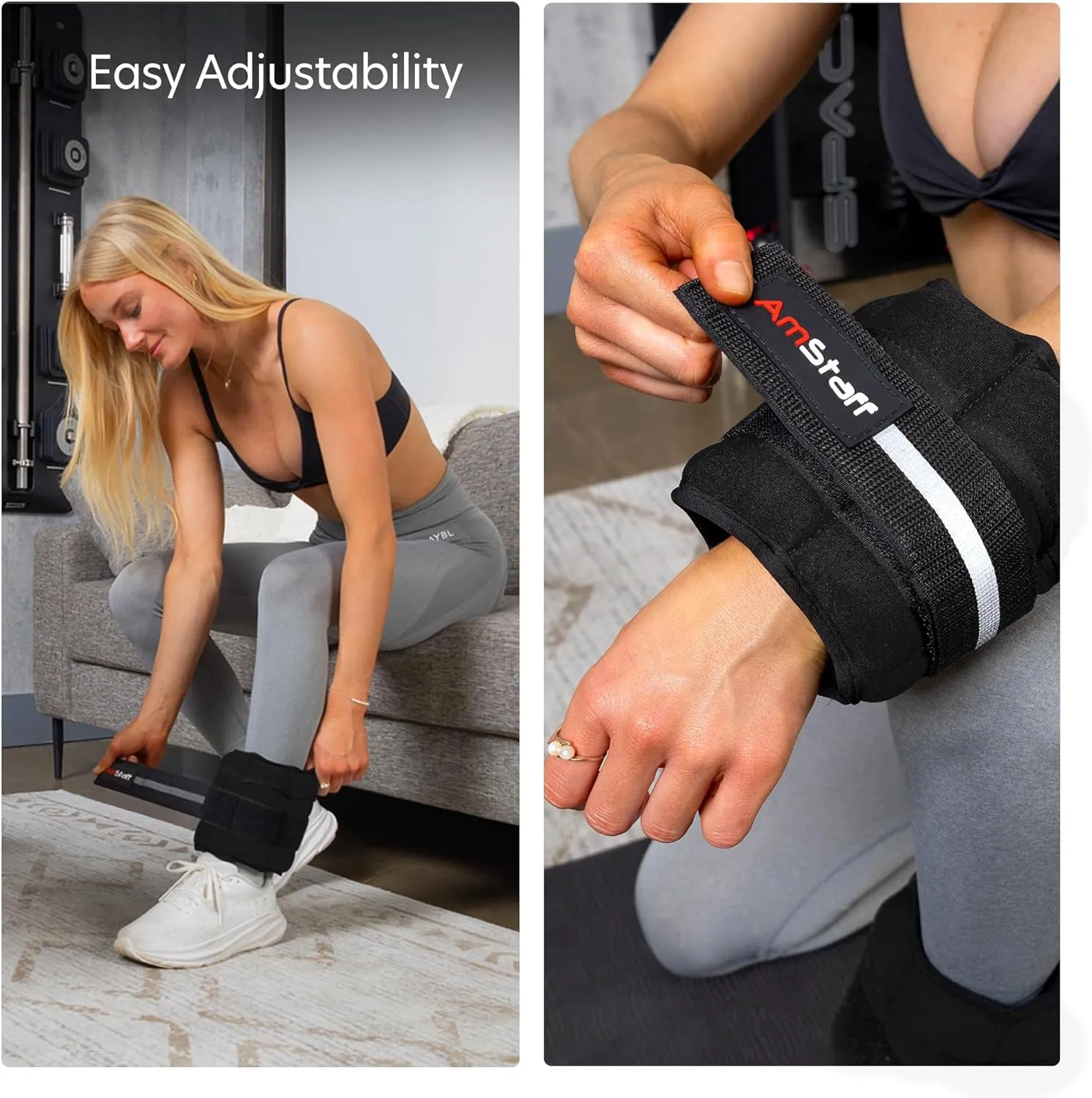 Adjustable Ankle Weights 1 Pair 2 4 6 8 10 Lbs Leg Weight Straps for Strength Training, Walking, Jogging, Running, and Fitness Workouts  1-5 lbs Each Ankle, 10 lbs Pair Set