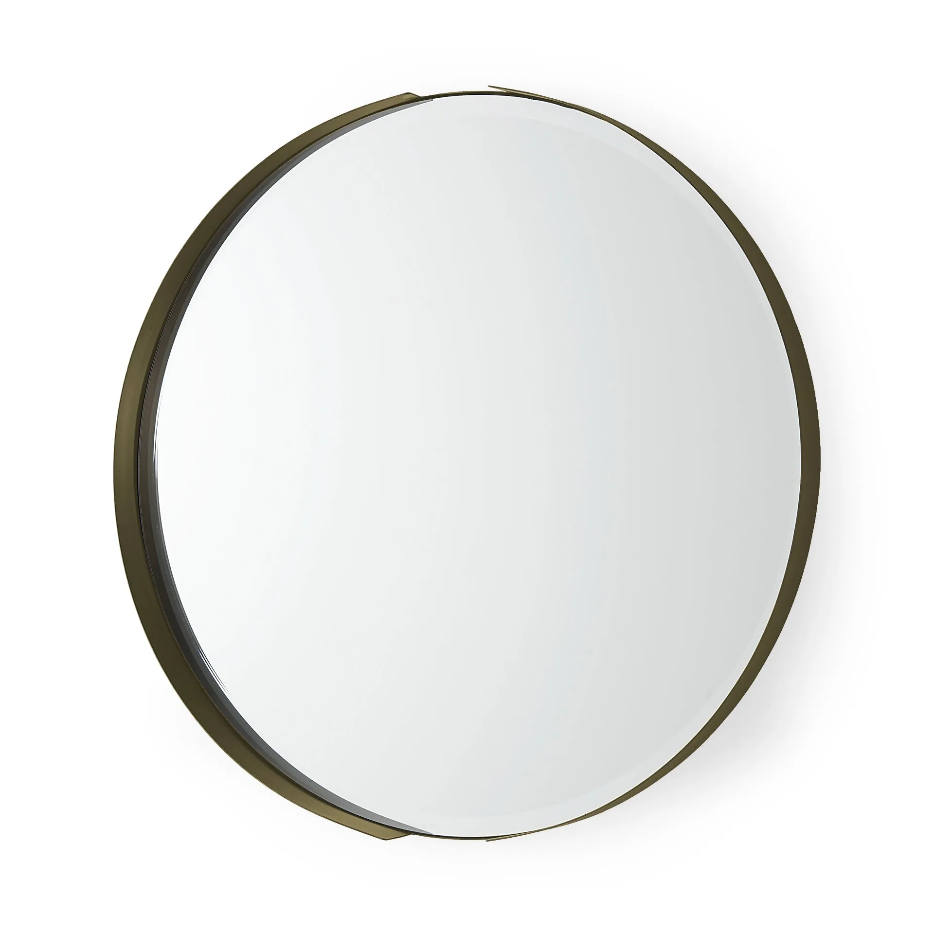 Adrianna Wall Mirror - 24.4" Round Antique Black Frame with Silver Finish for Modern Elegance