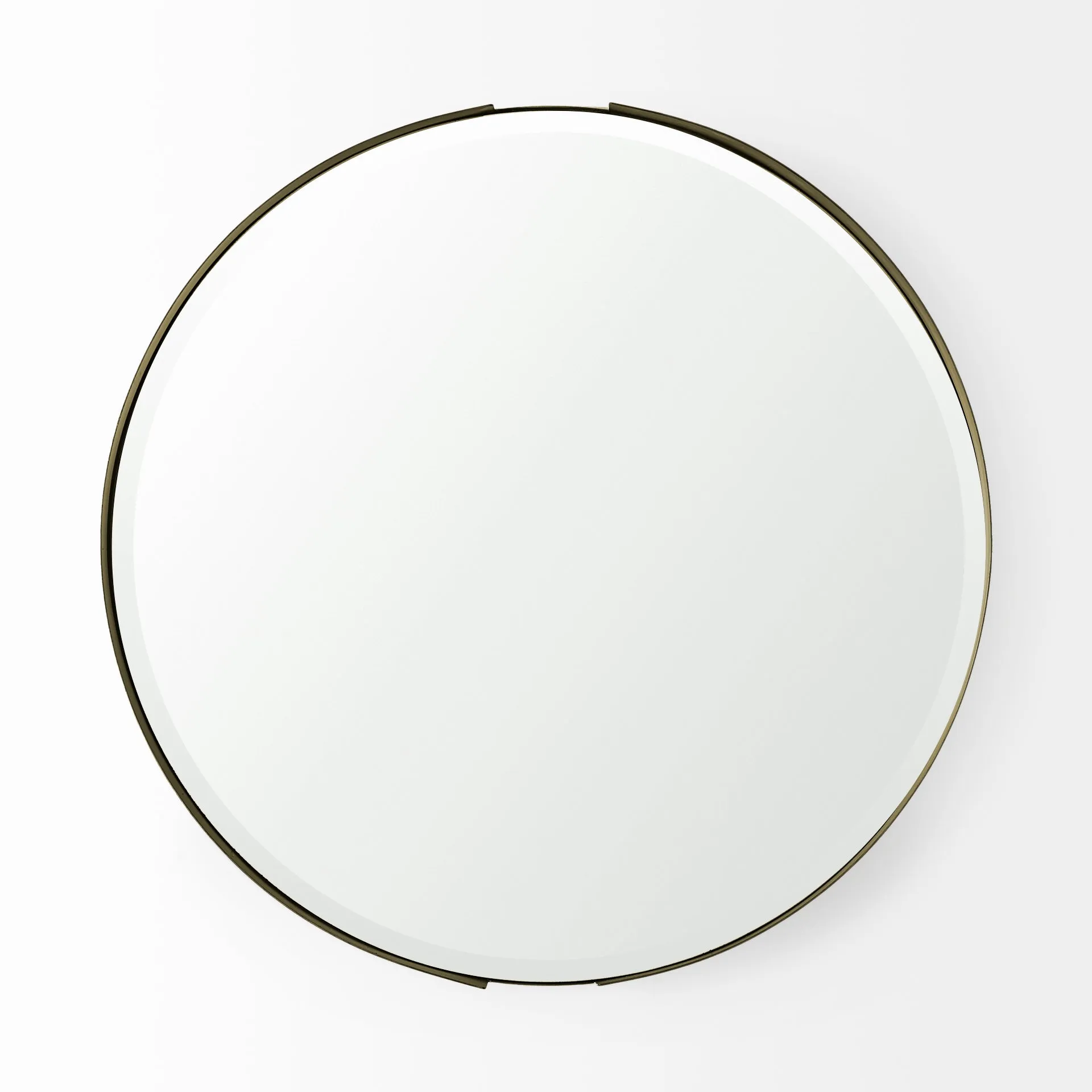 Adrianna Wall Mirror - 24.4" Round Antique Black Frame with Silver Finish for Modern Elegance
