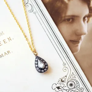 Antique Pear Shaped Rose Diamond Pendant