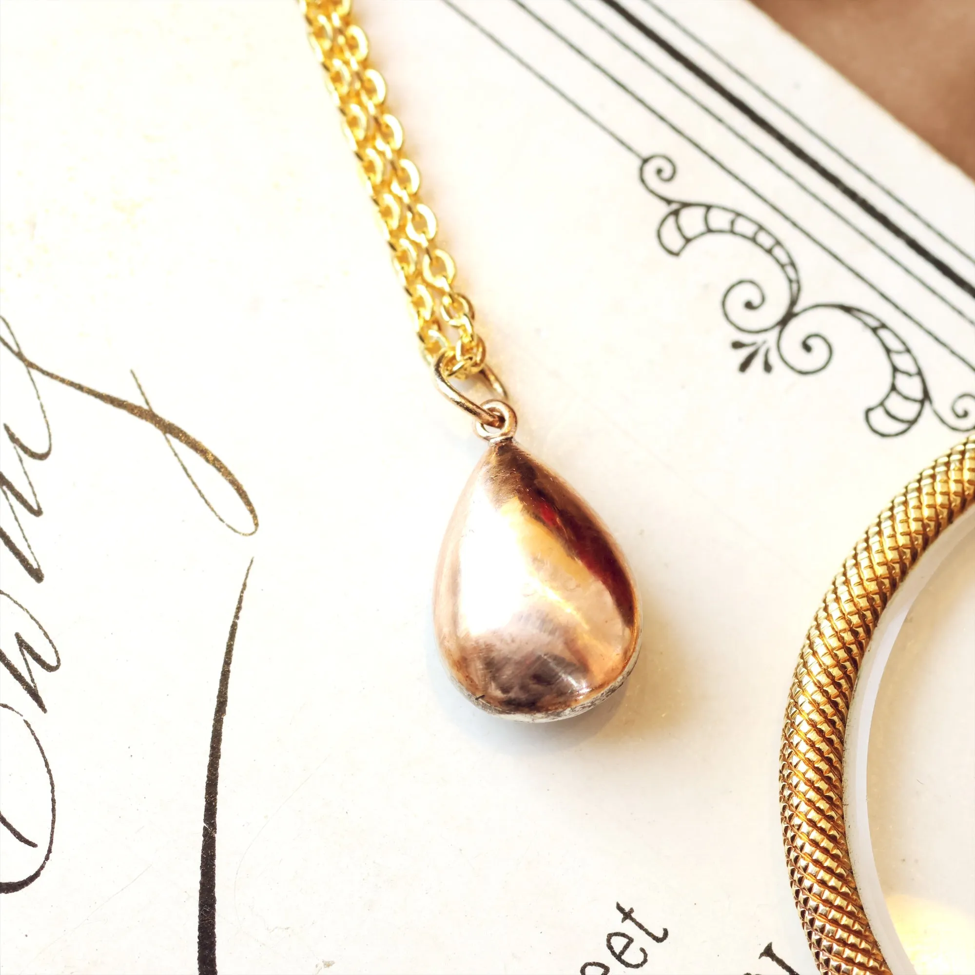 Antique Pear Shaped Rose Diamond Pendant