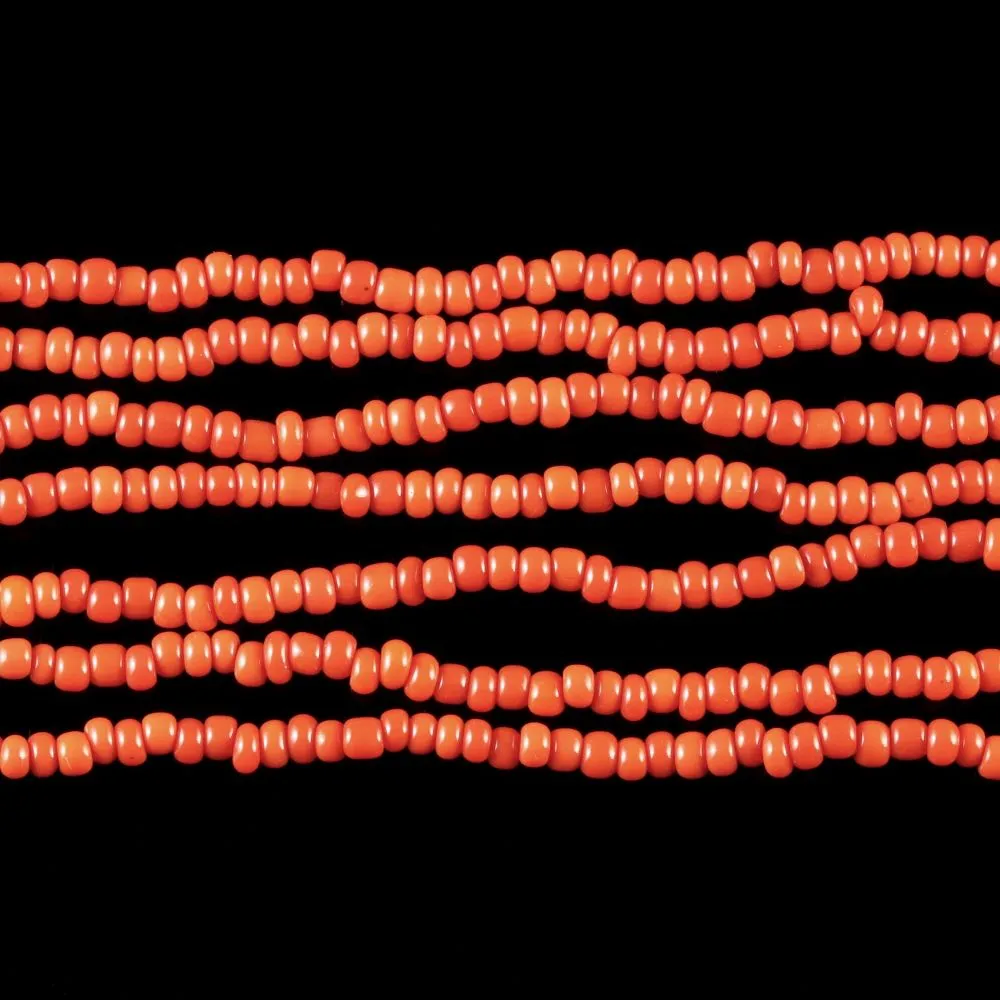 Antique Victorian Long Coral Necklace Circa 1900