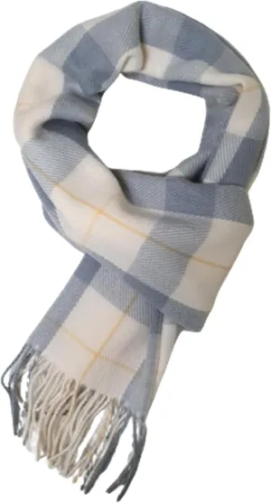A.WAVE Softer than Cashmere Wool Touch Tassel Ends Plaid Check Solid Scarf