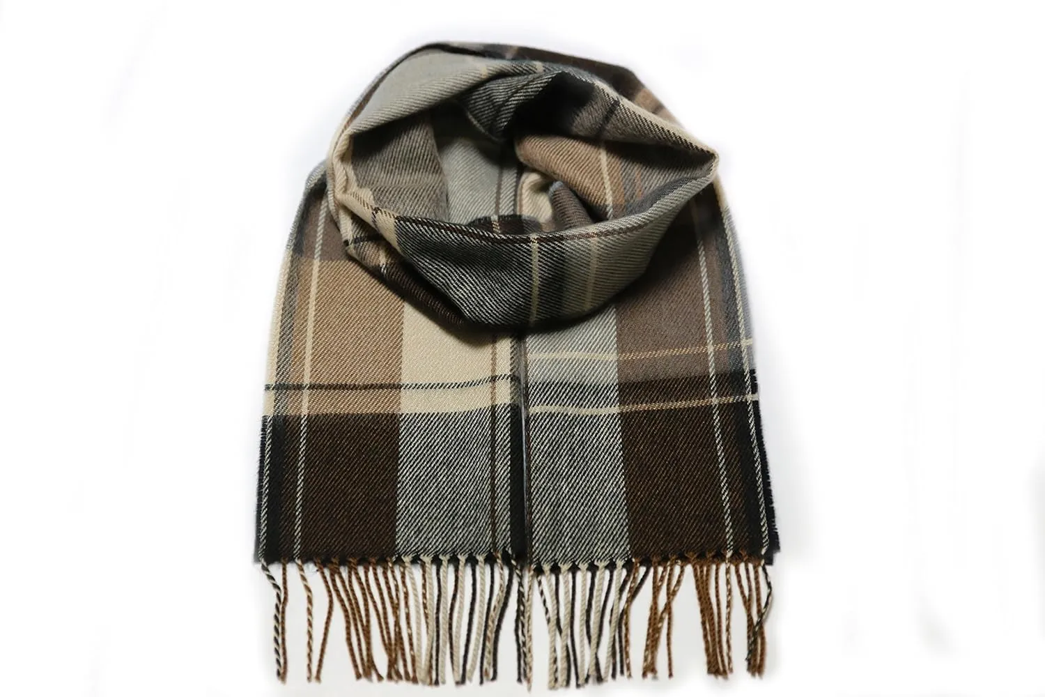 A.WAVE Softer than Cashmere Wool Touch Tassel Ends Plaid Check Solid Scarf