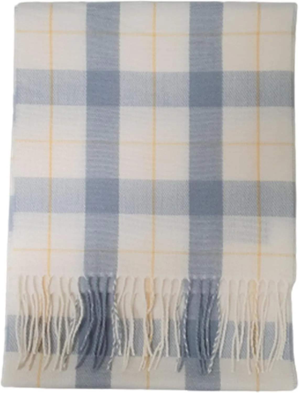 A.WAVE Softer than Cashmere Wool Touch Tassel Ends Plaid Check Solid Scarf