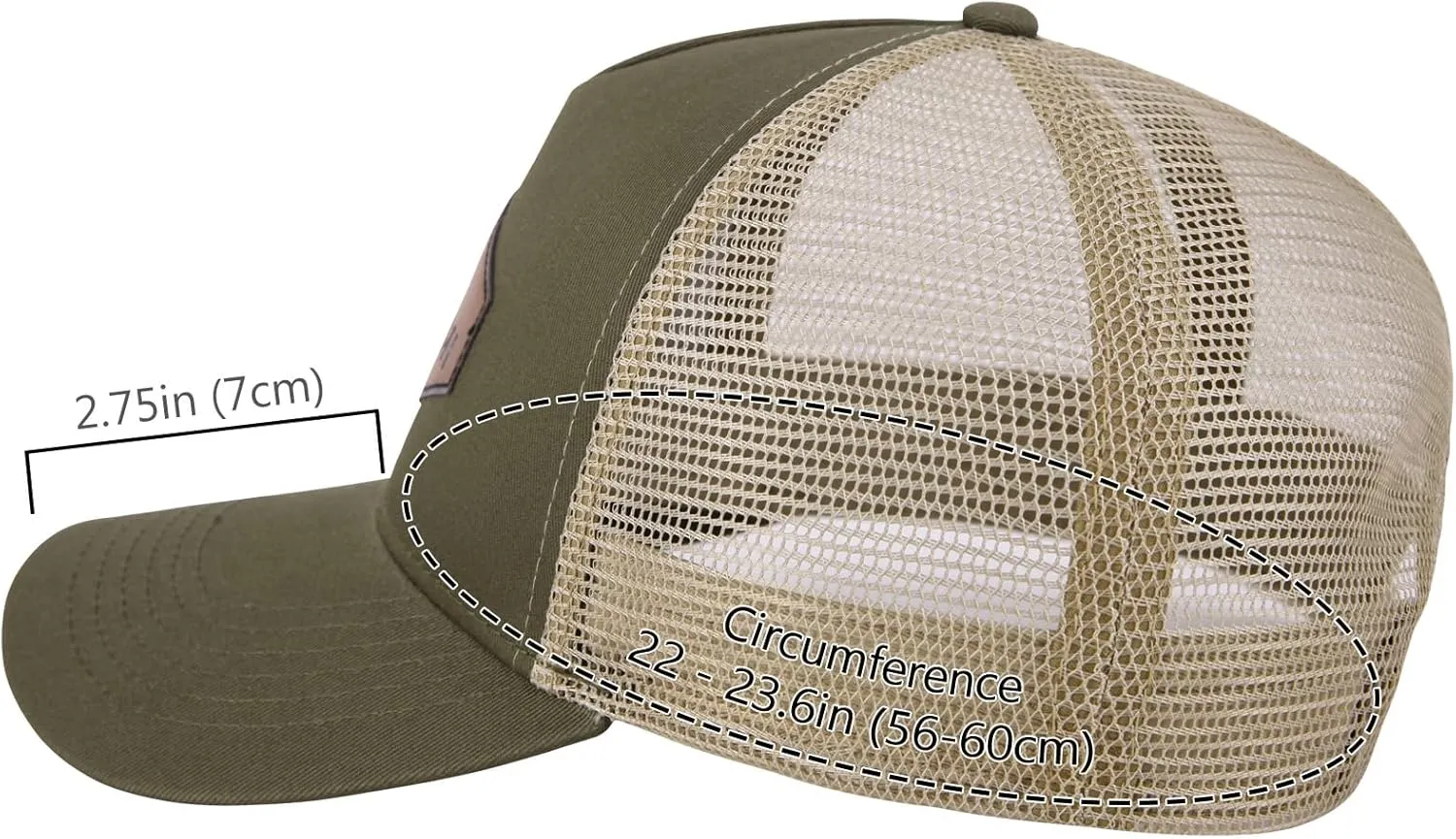BASSDASH Trucker Hat Embroidered Patch Adjustable Baseball Cap Mesh Back Fishing Hat