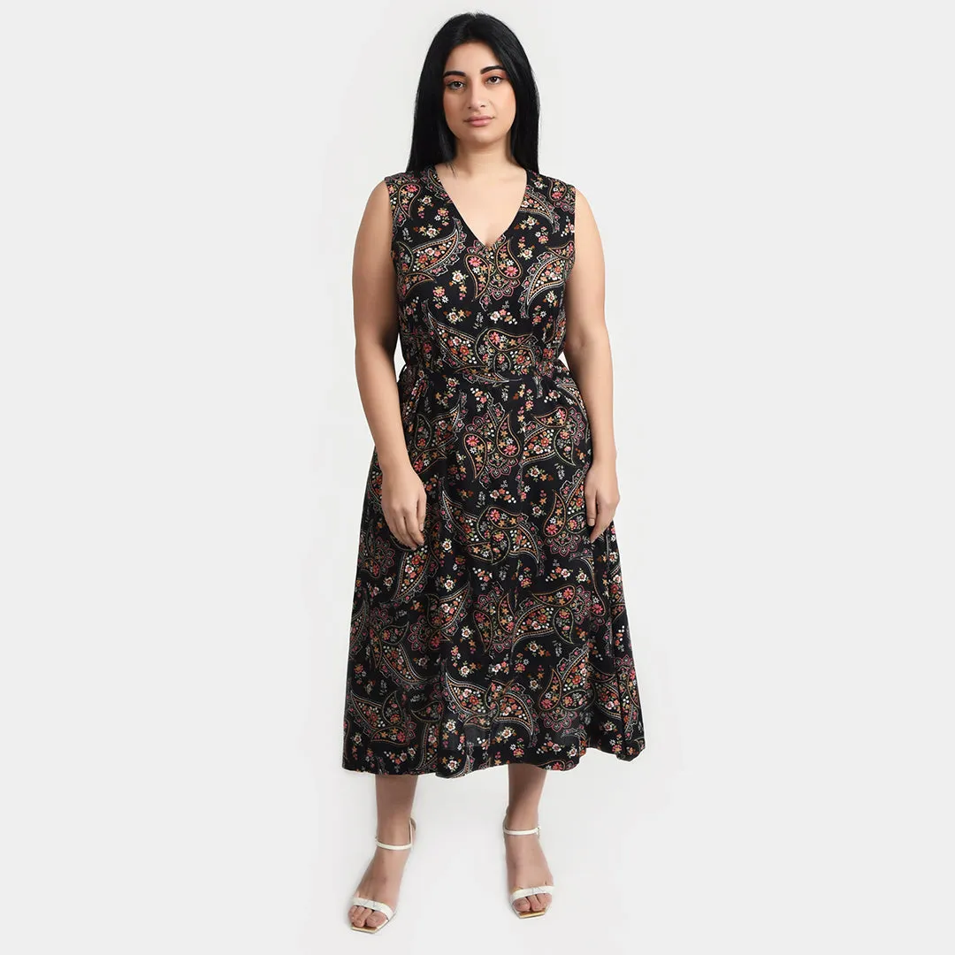 Black Belted Sleeveless Midi Dress Size 14-30 B4