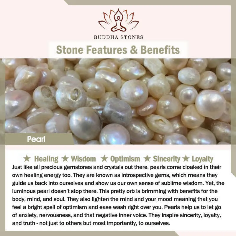 Buddha Stones 925 Sterling Silver Pearl Turquoise Healing Ring Earrings Necklace Pendant