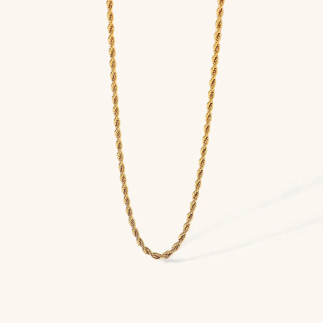 Calle Rope Chain Gold Necklace