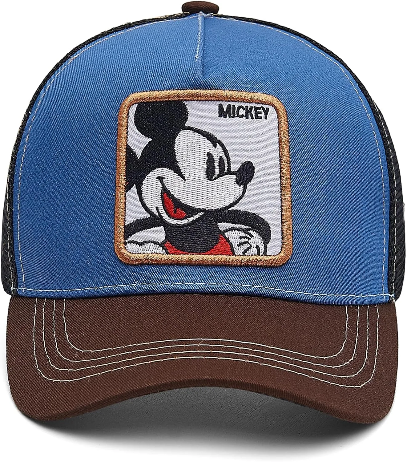 Cartoon Baseball Cap for Men Women, Adjustable Mesh Trucker Hat Anime Embroidered Design Snapback