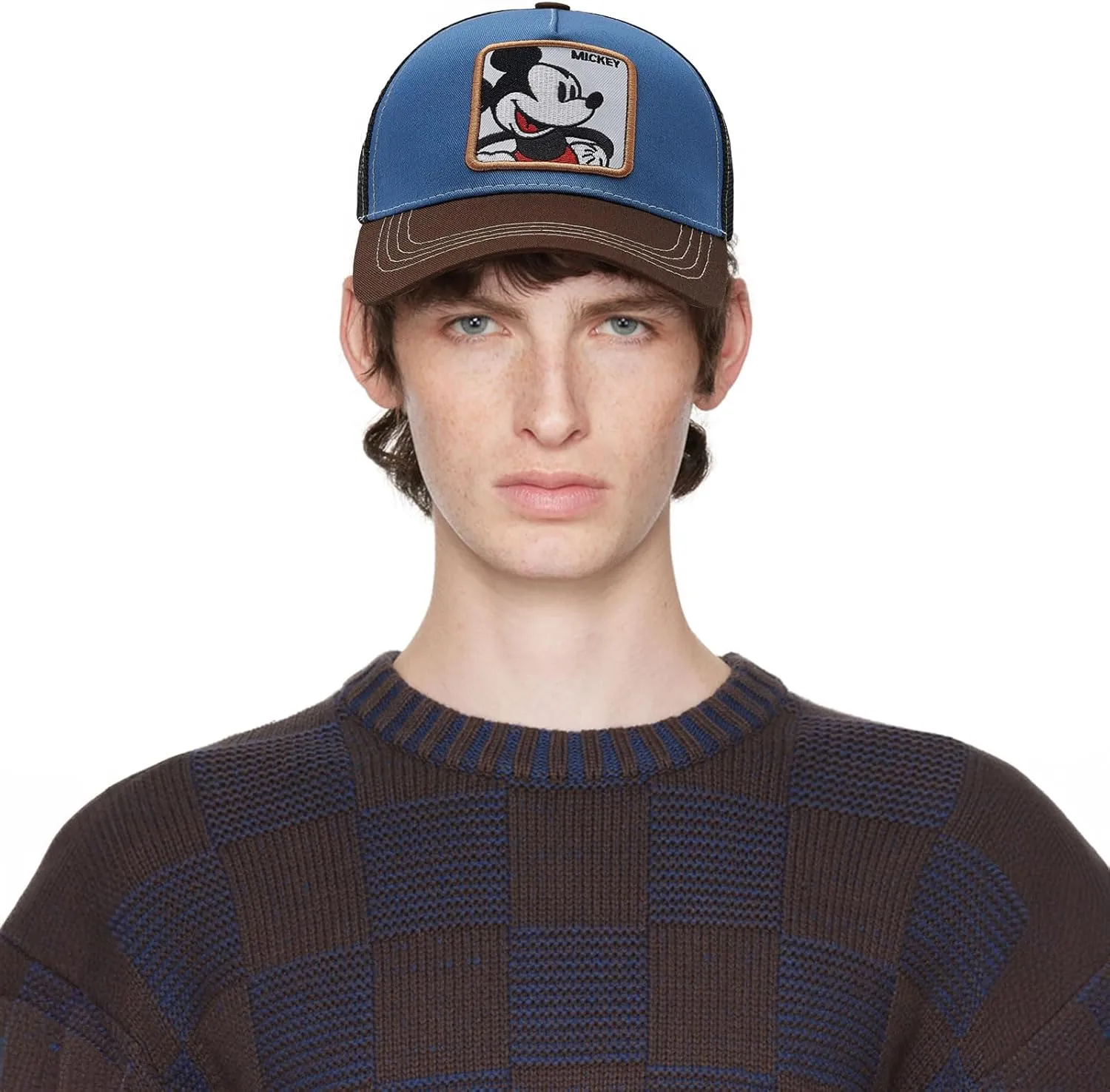 Cartoon Baseball Cap for Men Women, Adjustable Mesh Trucker Hat Anime Embroidered Design Snapback