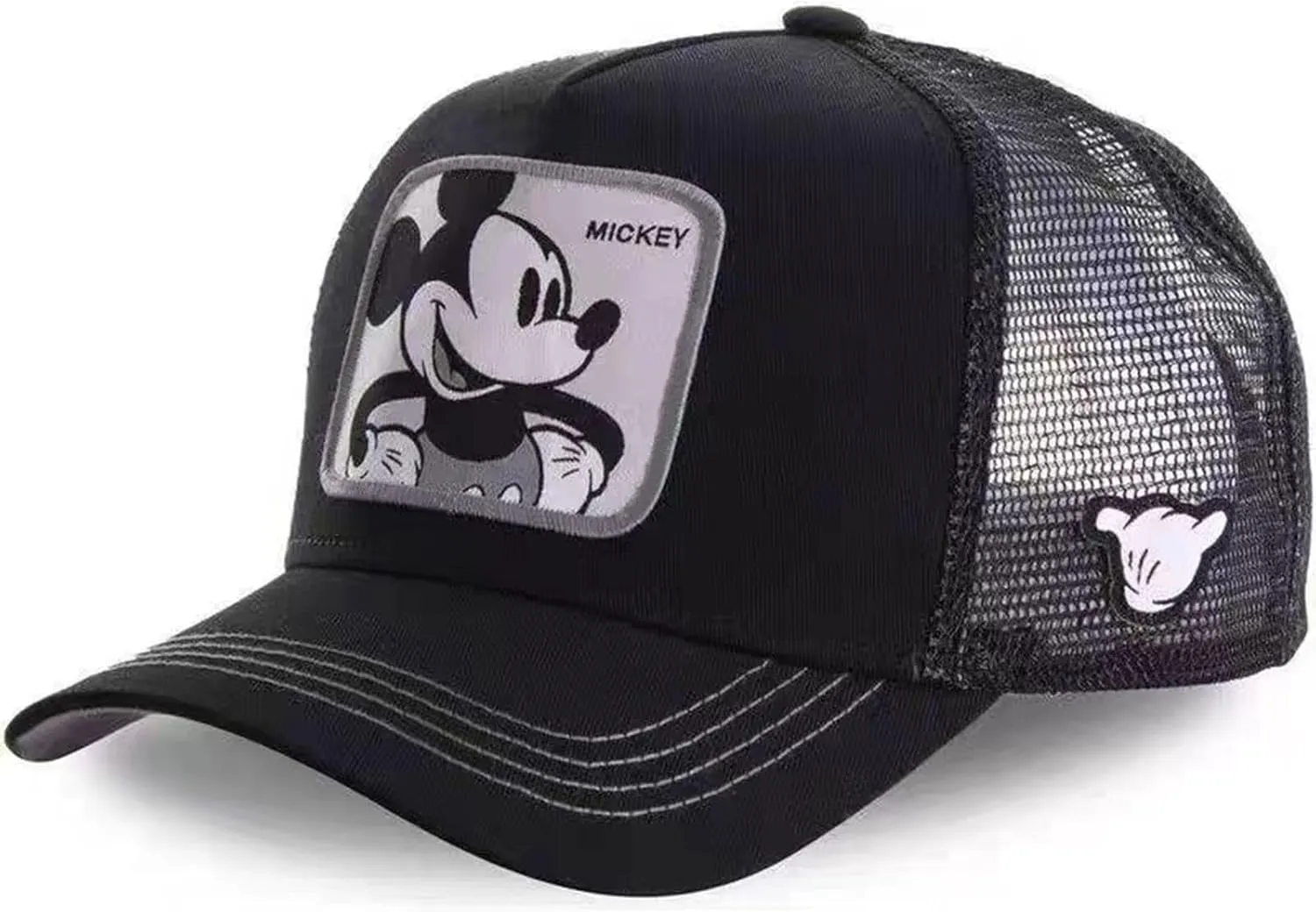 Cartoon Baseball Cap for Men Women, Adjustable Mesh Trucker Hat Anime Embroidered Design Snapback