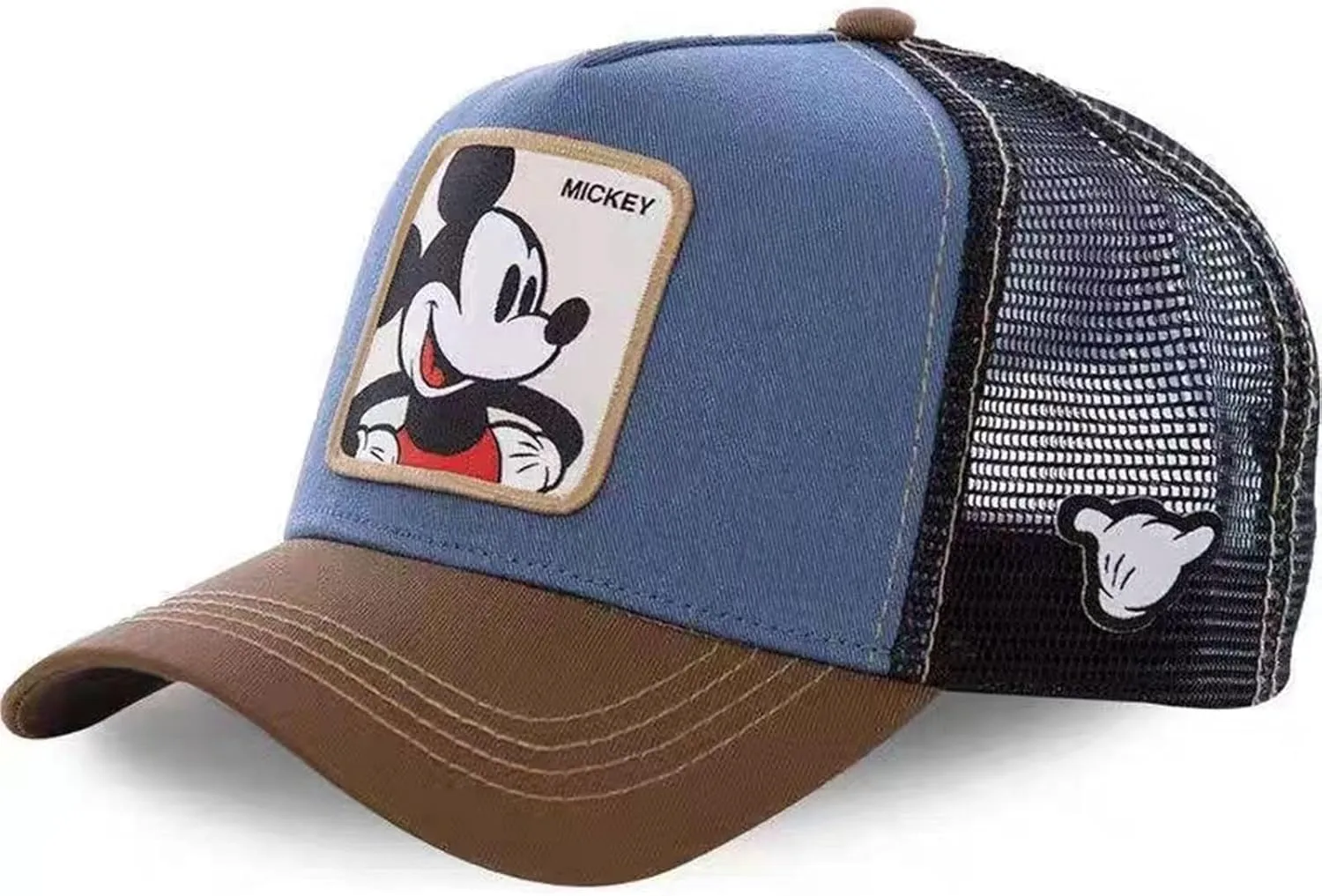 Cartoon Baseball Cap for Men Women, Adjustable Mesh Trucker Hat Anime Embroidered Design Snapback