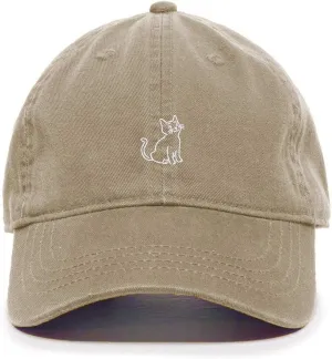 Cat Baseball Cap Embroidered Cotton Adjustable Dad Hat