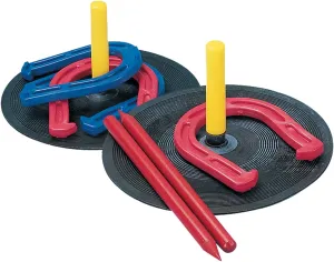 Champion Sports Indoor/Outdoor Horseshoe Set Red