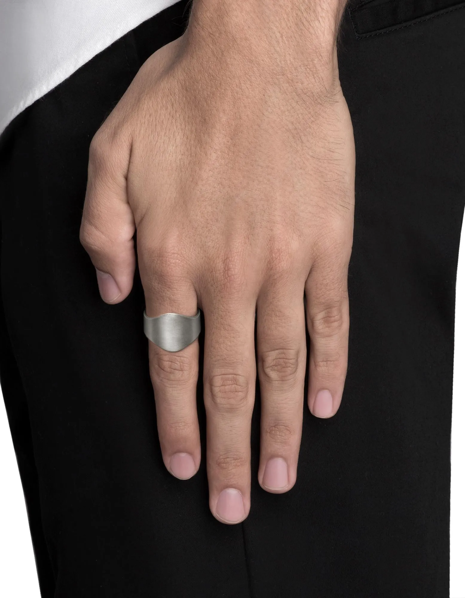 Cigar Band, Matte Sterling Silver