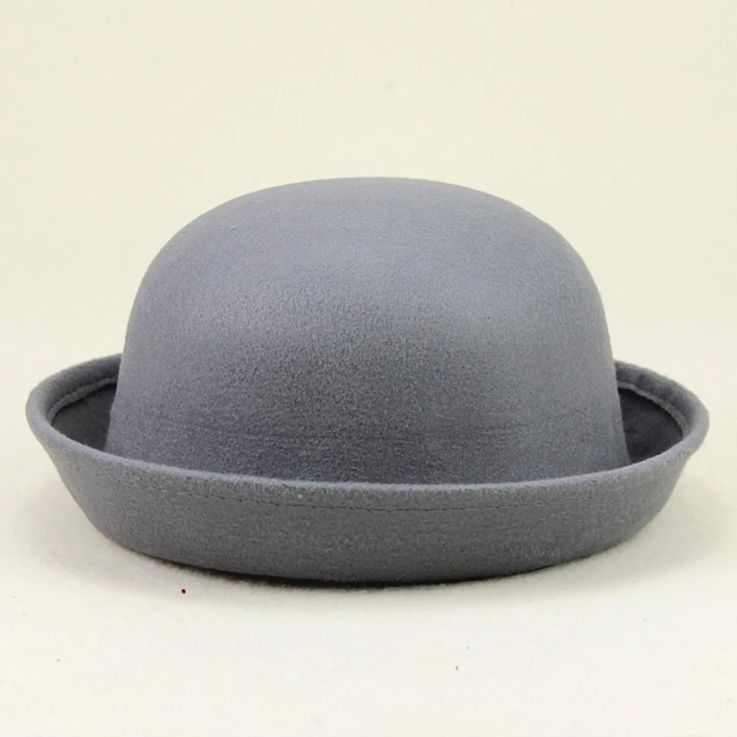 Classic Bowler Hat Fedora Hats Winter Men Women Woolen Roll-up Brim Cloche Hats Trendy Woolen Bowler Hat