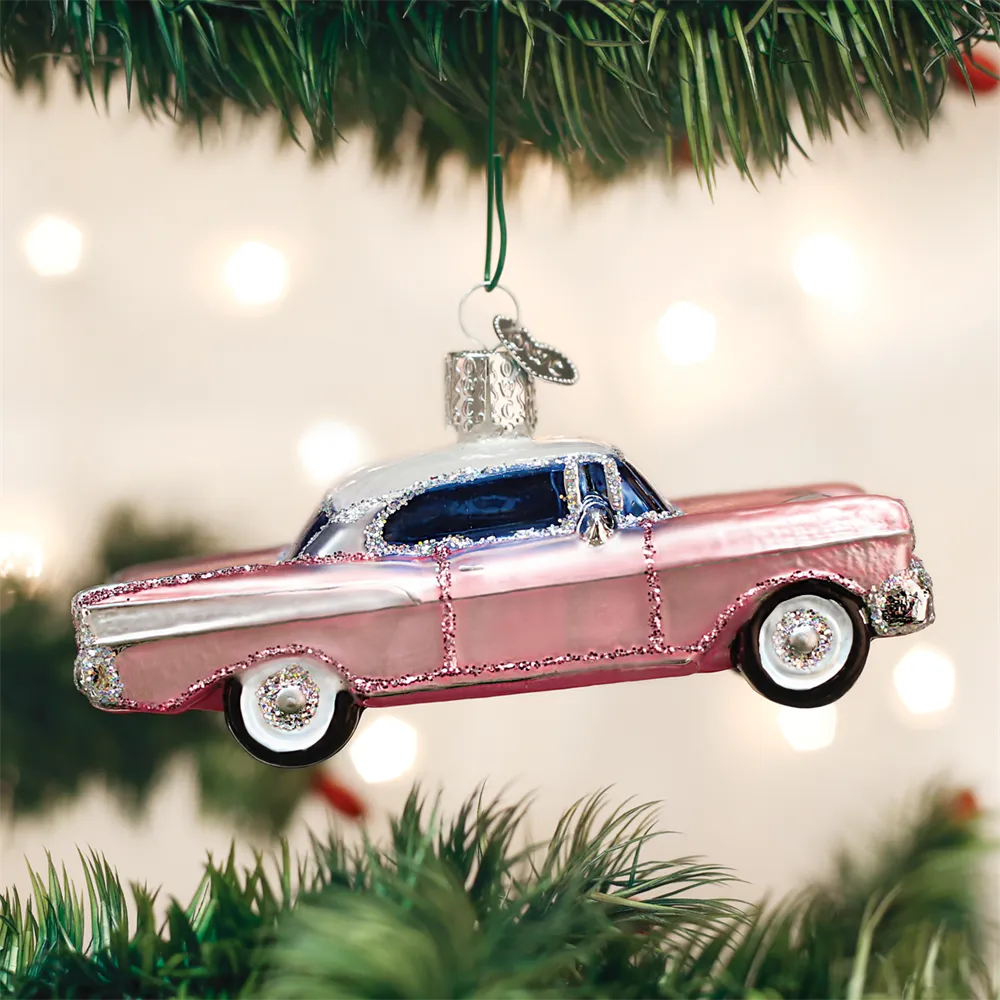 Classic Pink Car Ornament - 1950's