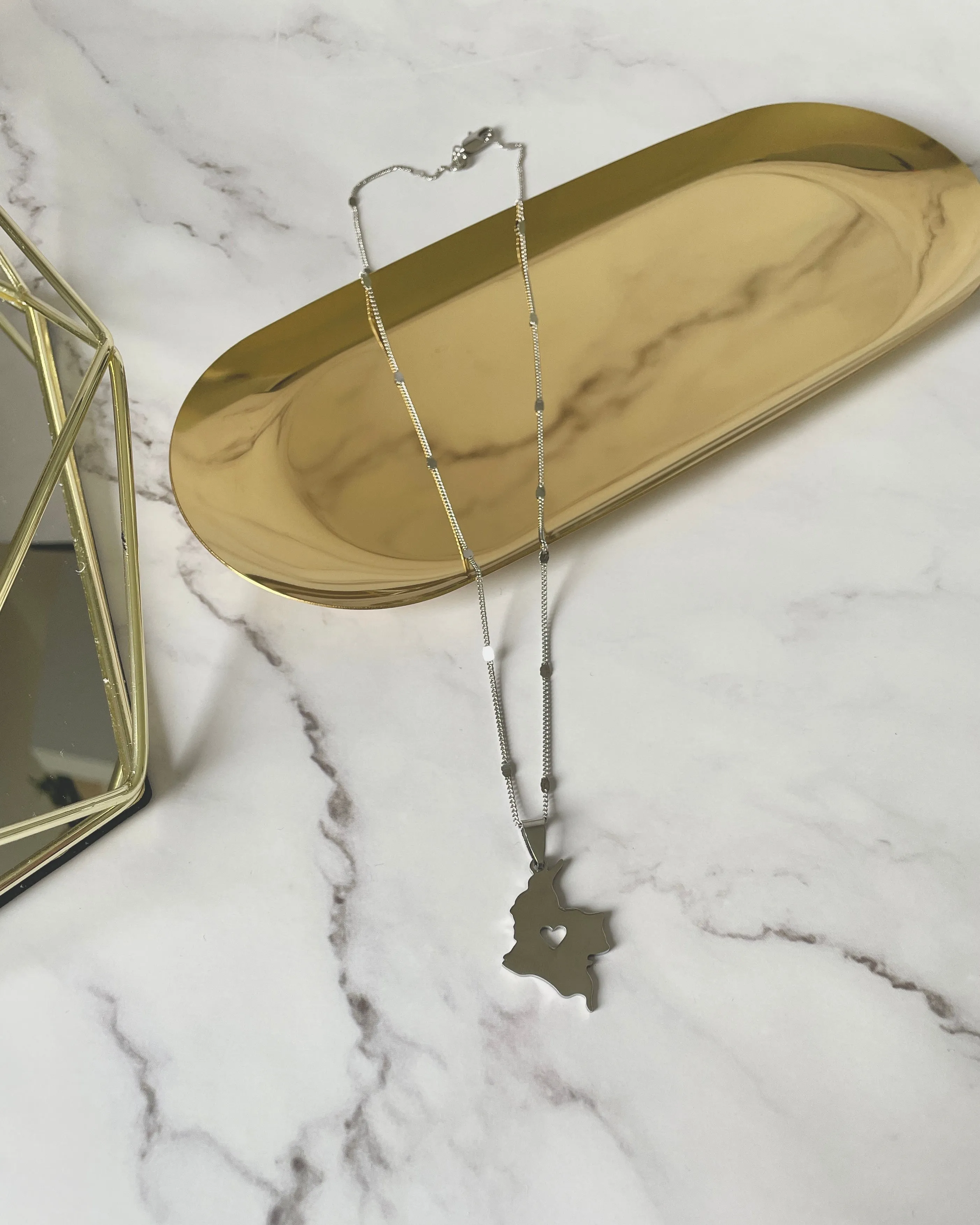 Colombia Map Pendant Necklace
