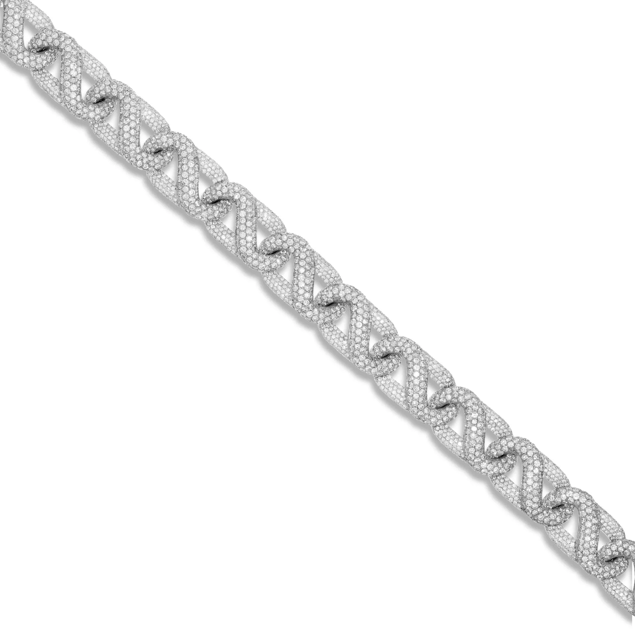 Custom 10K Two Tone 55ctw Diamond Infinity Link Cuban Chain