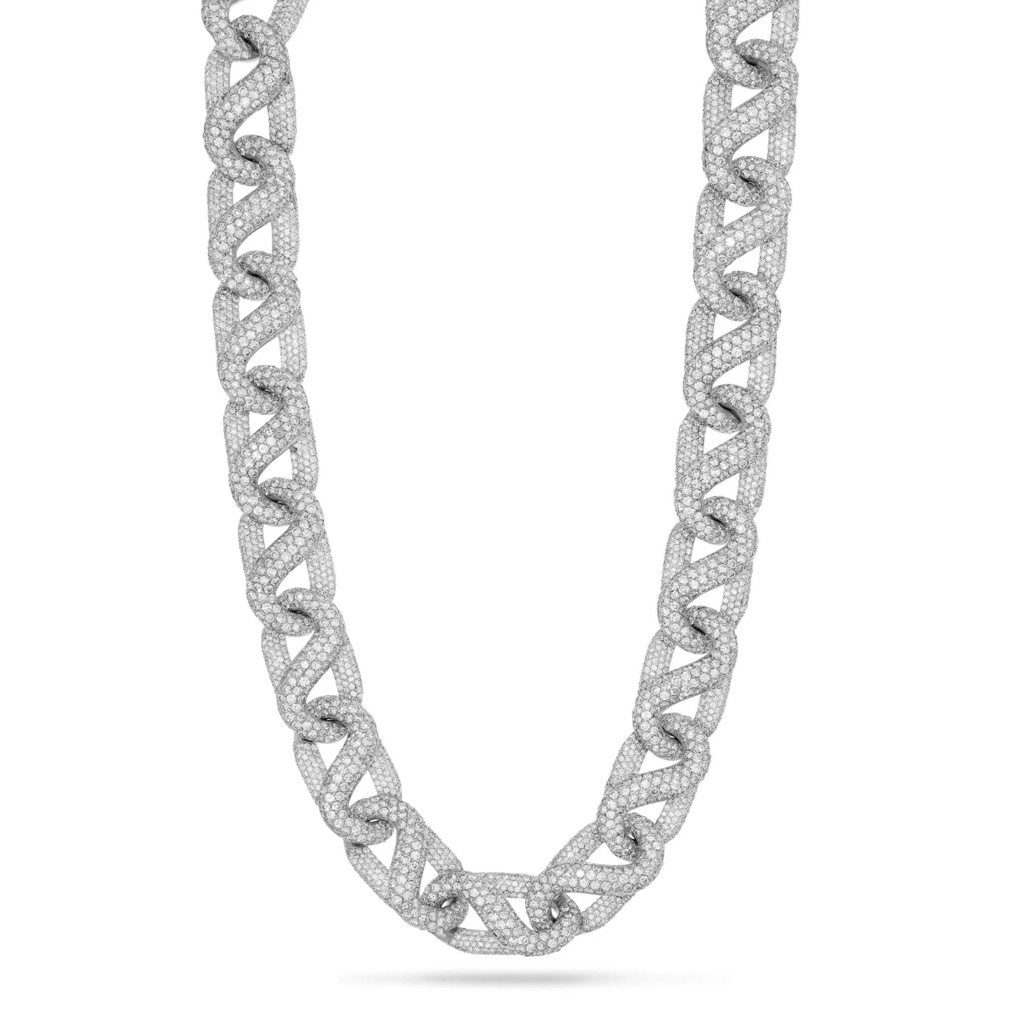 Custom 10K Two Tone 55ctw Diamond Infinity Link Cuban Chain