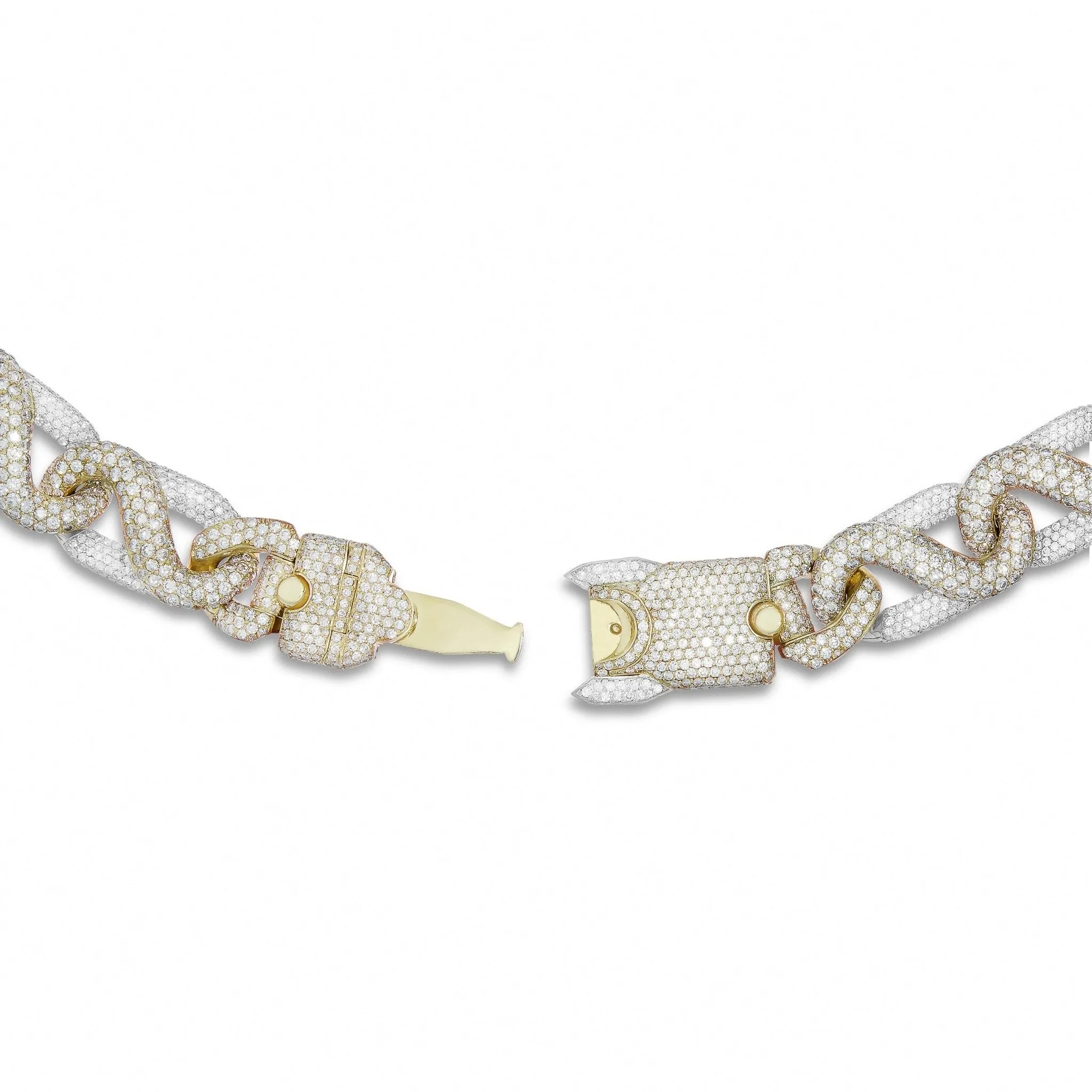 Custom 10K Two Tone 55ctw Diamond Infinity Link Cuban Chain