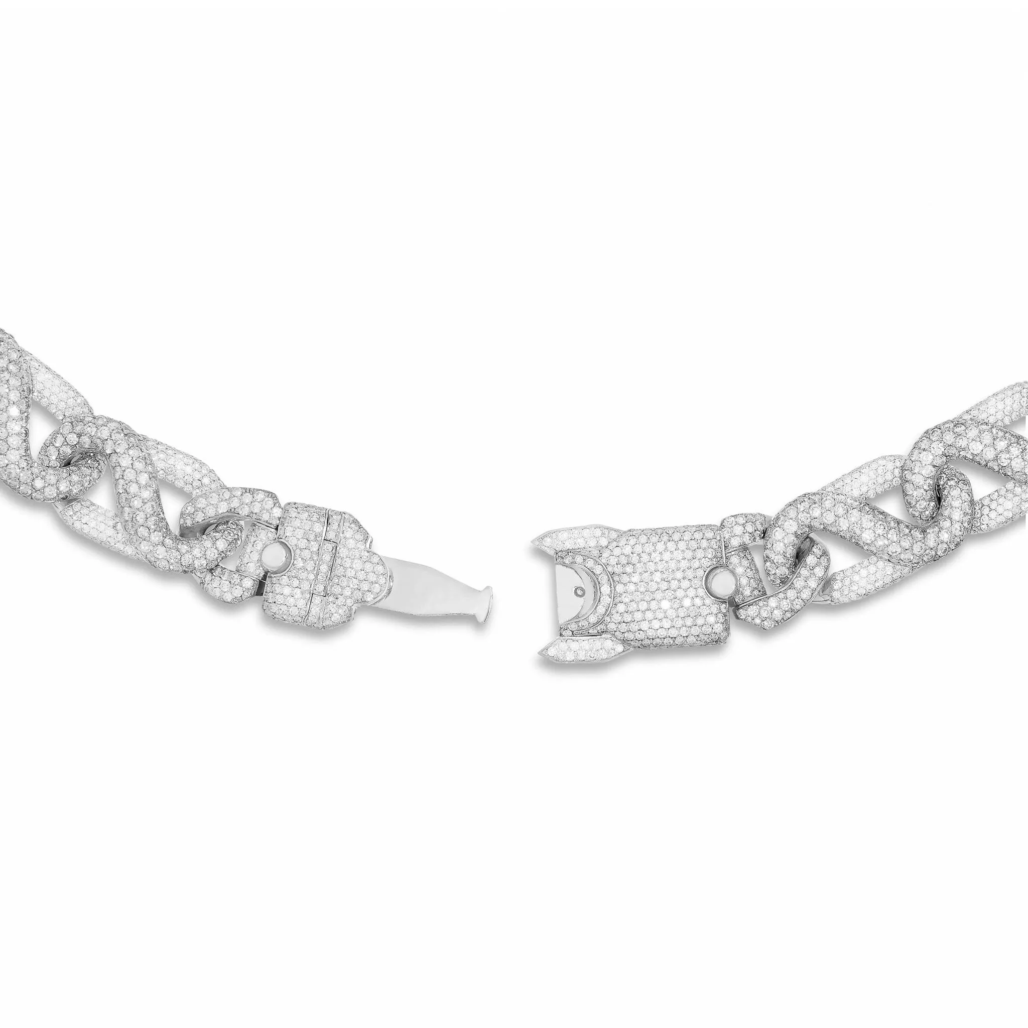 Custom 10K Two Tone 55ctw Diamond Infinity Link Cuban Chain
