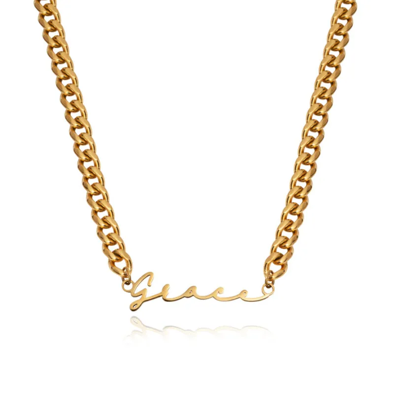 Custom Elegant Signature Name Necklace