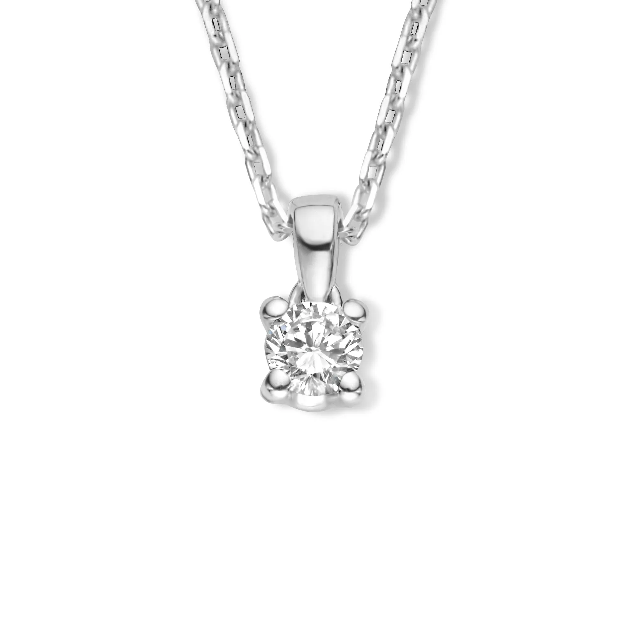 De la Paix Celesse 14 karat white gold necklace with diamond 0.07 carat