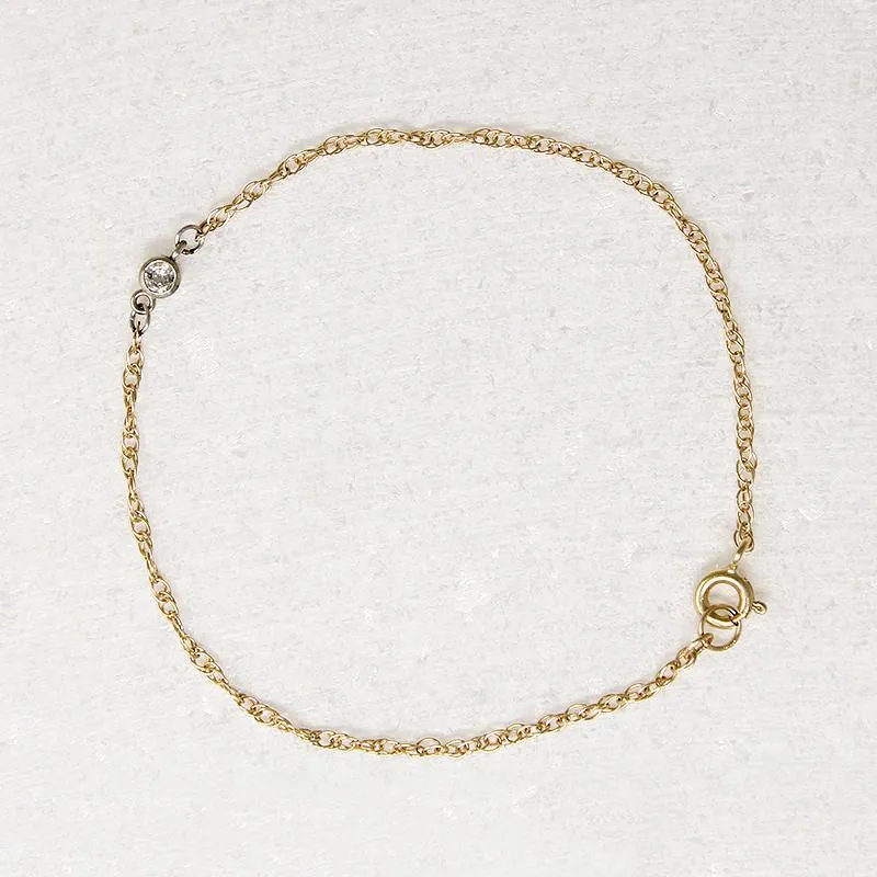 Delicate Diamond Two-Tone Gold Bracelet by brunet