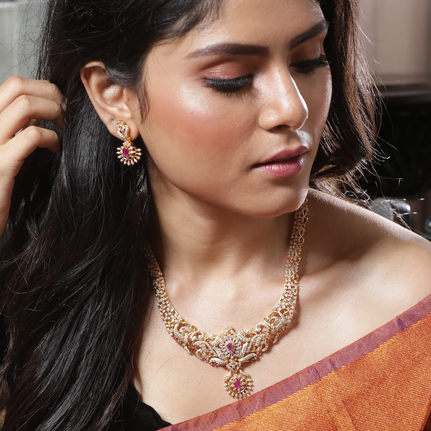 Deval Nakshatra CZ Necklace Set