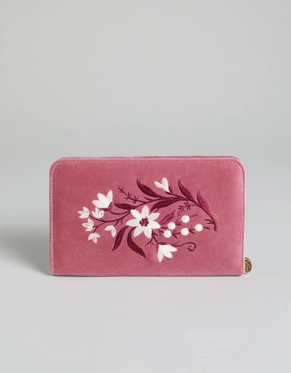 Embroidered Jewelry Travel Portfolio Rouge Velvet