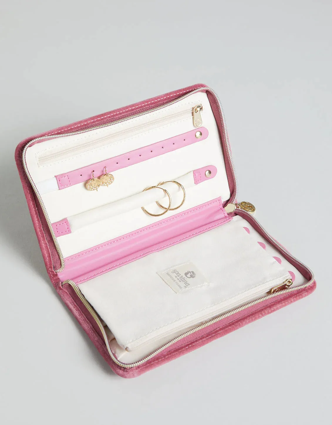 Embroidered Jewelry Travel Portfolio Rouge Velvet