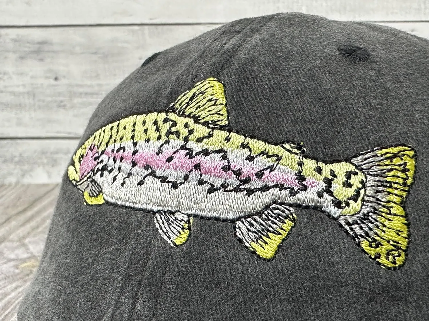 Embroidered Rainbow Trout Fish Hats