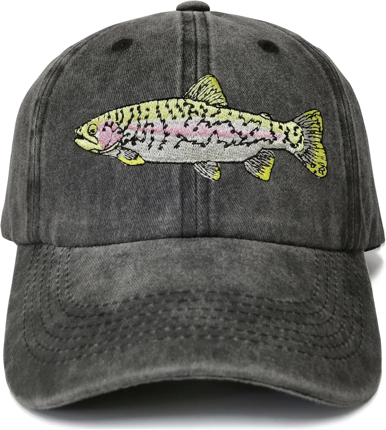 Embroidered Rainbow Trout Fish Hats